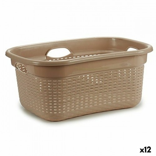 Laundry Basket Beige Plastic 25 L 42,5 x 25,5 x 63,5 cm (12 Units) image 1