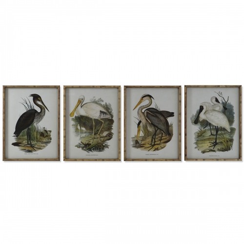 Картина DKD Home Decor птицы Восточный 45 x 3 x 60 cm (4 штук) image 1