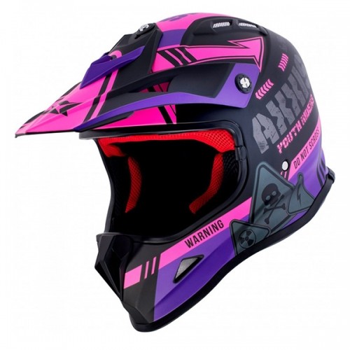 Axxis Helmets, S.a. MX-KIDS WOLVERINE (S) B8 PinkViolMat ķivere image 1