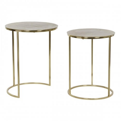 Set of 2 tables DKD Home Decor Golden Metal Aluminium 46 x 46 x 58 cm image 1