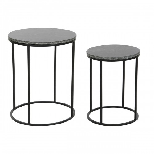Набор из двух столиков DKD Home Decor Чёрный Алюминий Мрамор 46 x 46 x 58 cm image 1