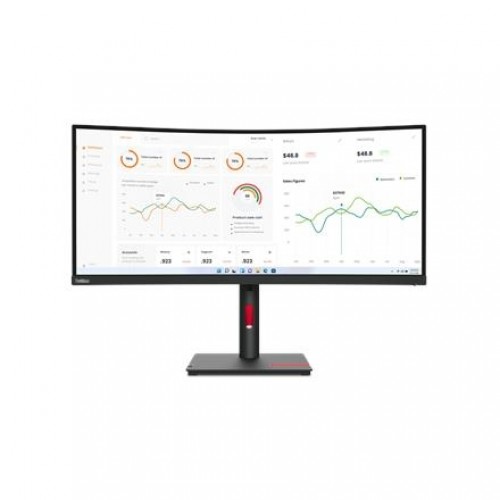 Lenovo ThinkVision T34w-30 34 ", VA, 3440 x 1440, 21:9, 4 ms, 350 cd/m², Black, 60 Hz, HDMI ports quantity 1 image 1