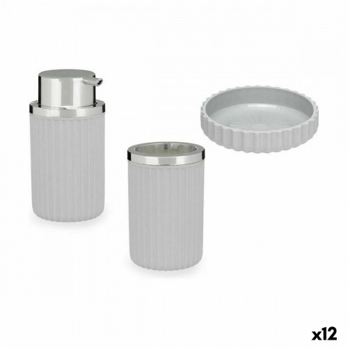 Bath Set Grey Plastic (12 Units) image 1