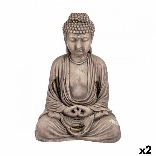 Decorative Garden Figure Buddha Polyresin 22,5 x 40,5 x 27 cm (2 Units) image 1