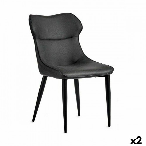 Gift Decor atzveltnes krēsls Melns Antracīts Tērauds 49 x 86 x 60 cm (2 gb.) image 1