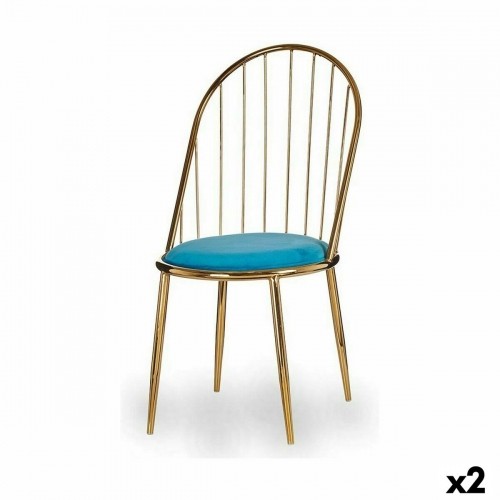 Gift Decor Krēsls Stieņi un termināli Zils Bronza Dzelzs 48 x 95,5 x 48 cm (2 gb.) image 1