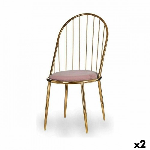 Gift Decor Krēsls Stieņi un termināli Rozā Bronza Dzelzs 48 x 95,5 x 48 cm (2 gb.) image 1
