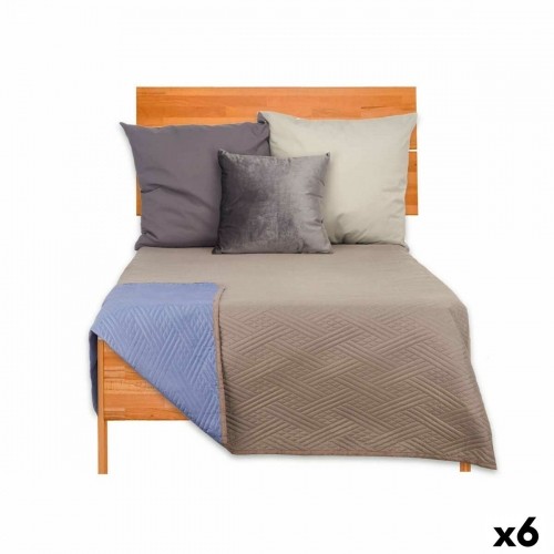 Reversible Bedspread 240 x 260 cm Blue Grey (6 Units) image 1