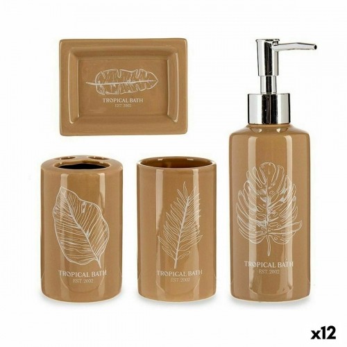 Bath Set Brown Ceramic (12 Units) image 1