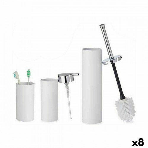 Bath Set White Plastic (8 Units) image 1