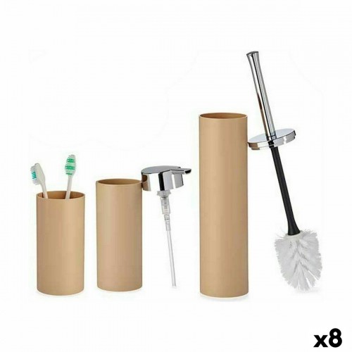 Bath Set Brown Plastic (8 Units) image 1