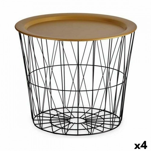 Side table Black Golden Metal 52 x 40 x 52 cm (4 Units) image 1