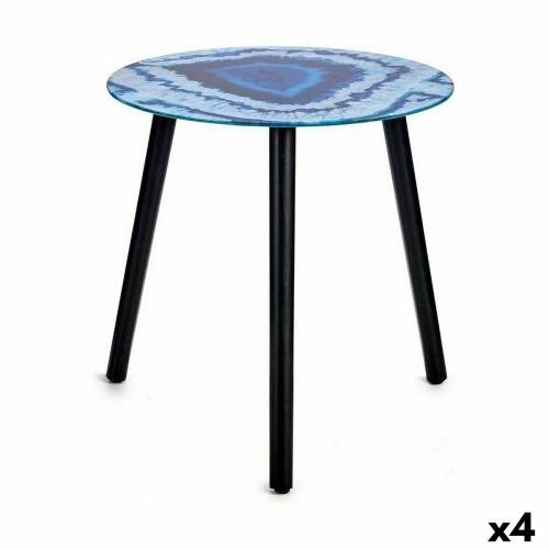 Gift Decor Вспомогательный стол Мрамор Синий Чёрный Стеклянный 40 x 41,5 x 40 cm (4 штук) image 1