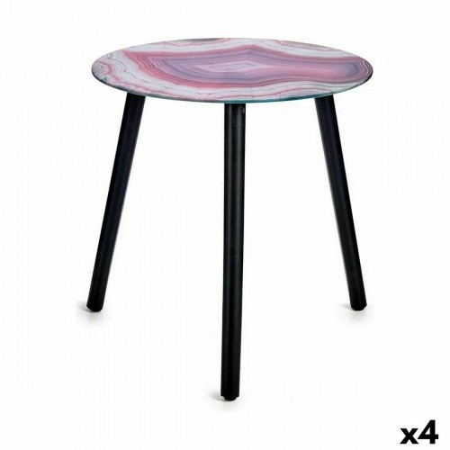 Gift Decor Вспомогательный стол Мрамор Чёрный Розовый Стеклянный 40 x 41,5 x 40 cm (4 штук) image 1