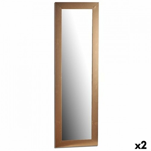 Wall mirror 41 x 131 x 1,5 cm Golden Wood Glass (2 Units) image 1