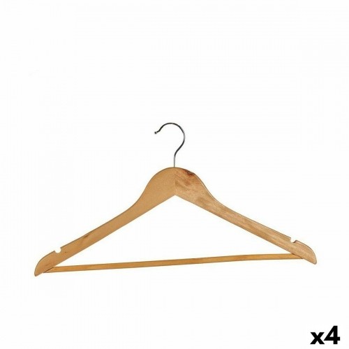 Kipit Apģērbu pakaramo komplekts Dabīgi brūns Koks 45.5 x 21,5 x 1 cm (4 gb.) image 1