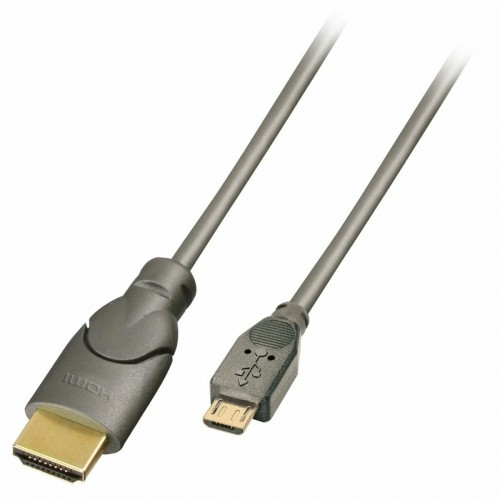 Универсальный кабель USB-MicroUSB LINDY 41567 Антрацитный 2 m image 1
