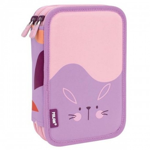 Double Pencil Case Milan Animals Violet 19,5 x 13 x 5 cm image 1