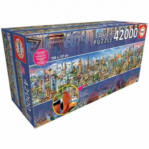 Puzzle Educa 17570 Around the World 42000 Pieces 749 x 157 cm image 1