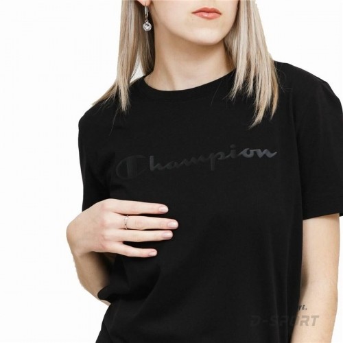 Women’s Short Sleeve T-Shirt Champion Crewneck  Black image 1
