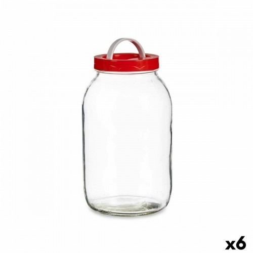 Jar Lid with handle Red polypropylene 3 L 13 x 24,3 x 13 cm (6 Units) image 1