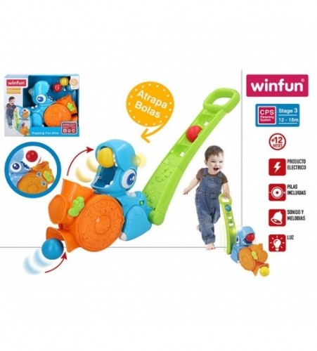 Winfun Stumjamā plastmasas rotaļlieta ar kociņu  Dinozaurs ar skaņu un gaismu no 12 men CB46311 image 1