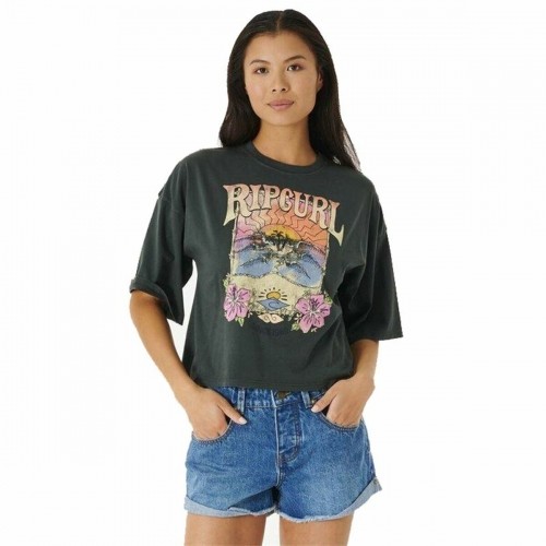 Women’s Short Sleeve T-Shirt Rip Curl Barrelled Heritage Black image 1