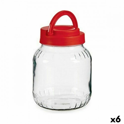 Jar Lid with handle Red 1,7 L 13,5 x 17,5 x 13,5 cm (6 Units) image 1