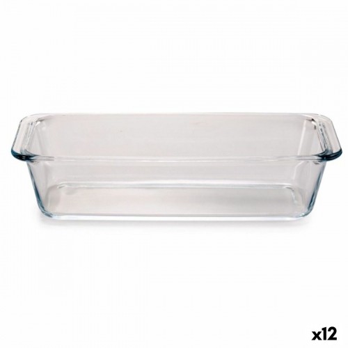 Baking tray Borcam Transparent Borosilicate Glass Sponge cake With handles (12 Units) image 1