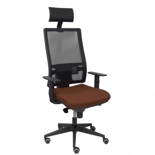 Office Chair with Headrest Horna P&C BALI463 Dark brown image 1