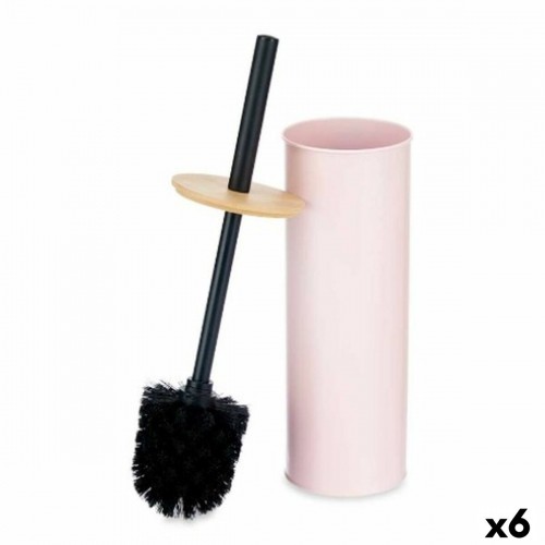 Toilet Brush Pink Metal Bamboo Plastic 9,5 X 27 X 9,5 cm (6 Units) image 1