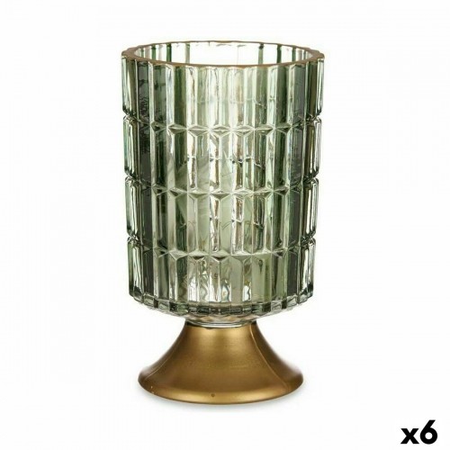 Gift Decor Светодиодный фонарь Зеленый Позолоченный Cтекло 10,7 x 18 x 10,7 cm (6 штук) image 1
