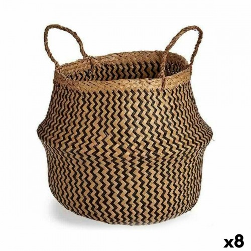 Decorative basket Brown Black Rushes 15 L 40 x 54 x 40 cm (8 Units) image 1