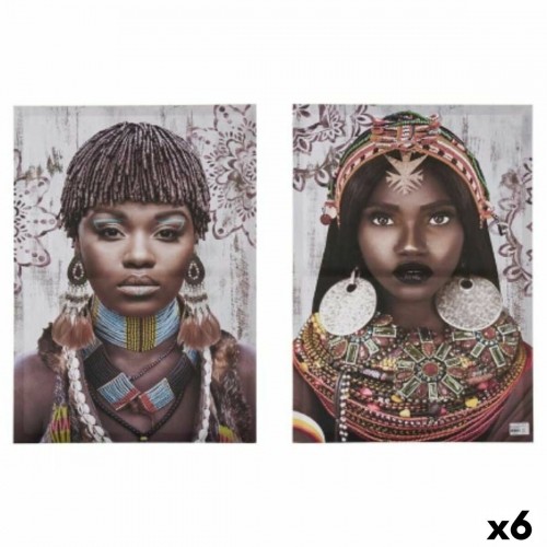 Gift Decor Набор из два картин Полотно Африканка 70 x 50 x 1,5 cm (6 штук) image 1
