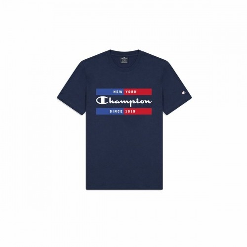 Men’s Short Sleeve T-Shirt Champion Crewneck Blue image 1