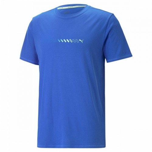 Men’s Short Sleeve T-Shirt Puma Run Favorite Logo Blue image 1