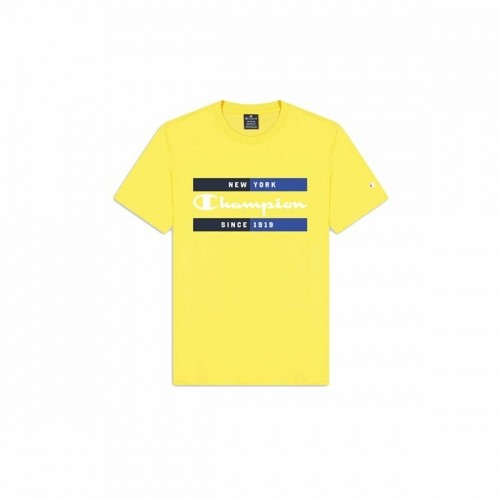 Men’s Short Sleeve T-Shirt Champion Crewneck Yellow image 1