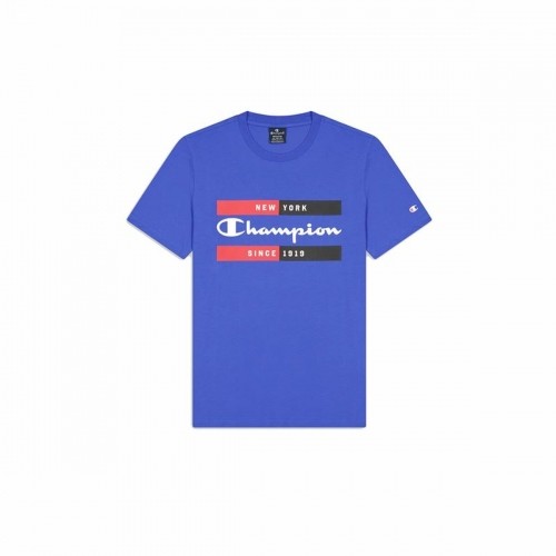 Men’s Short Sleeve T-Shirt Champion Crewneck Blue image 1