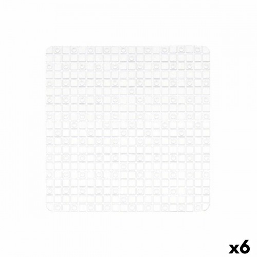 Non-slip Shower Mat Frames Transparent PVC 50,3 x 50,3 x 0,7 cm (6 Units) image 1