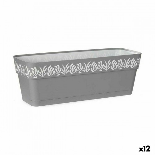 Self-watering planter Stefanplast Gaia Grey Plastic 49,5 x 17 x 19 cm (12 Units) image 1