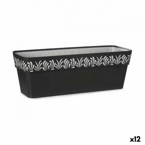 Self-watering planter Stefanplast Gaia Anthracite Plastic 49,5 x 17 x 19 cm (12 Units) image 1