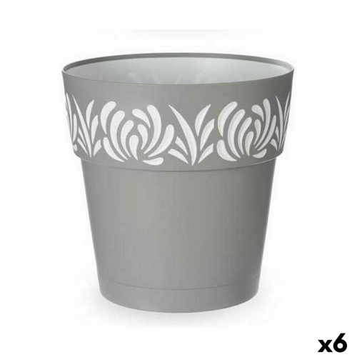 Self-watering flowerpot Stefanplast Gaia Grey Plastic 29 x 29 x 29 cm (6 Units) image 1