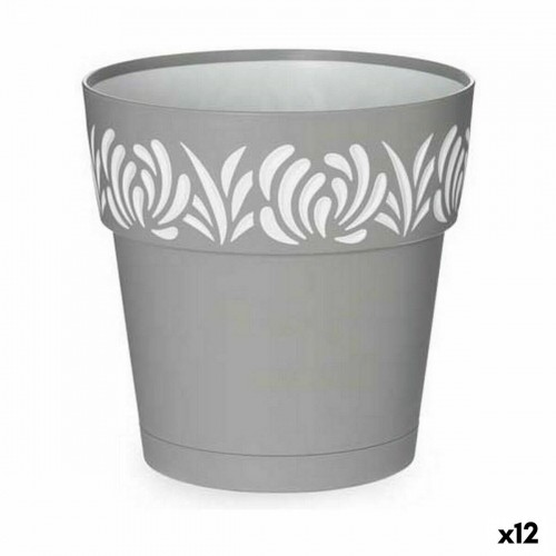 Self-watering flowerpot Stefanplast Gaia Grey Plastic 19 x 19 x 19 cm (12 Units) image 1