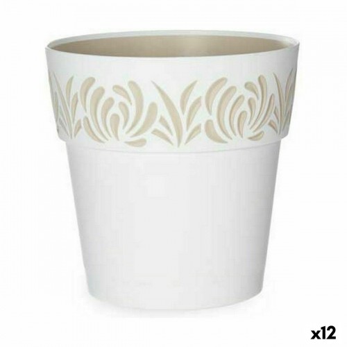 Self-watering flowerpot Stefanplast Gaia White Plastic 19 x 19 x 19 cm (12 Units) image 1