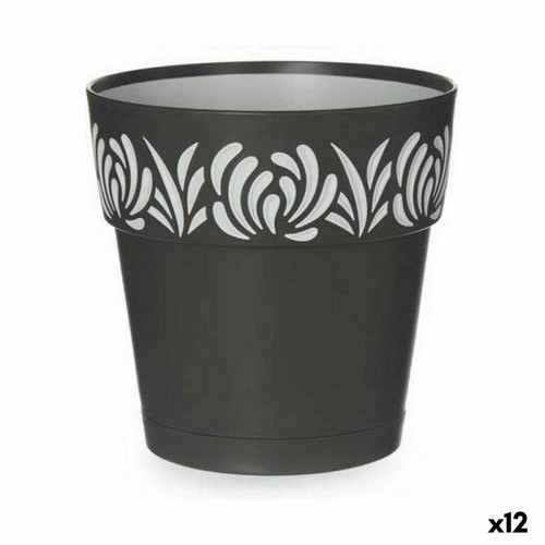 Self-watering flowerpot Stefanplast Gaia Anthracite Plastic 15 x 15 x 15 cm (12 Units) image 1