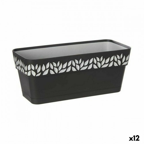 Self-watering planter Stefanplast Cloe Anthracite Plastic 13,3 x 12,3 x 29,3 cm (12 Units) image 1