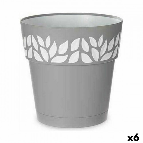 Self-watering flowerpot Stefanplast Cloe Grey Plastic 25 x 25 x 25 cm (6 Units) image 1