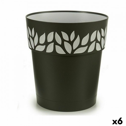 Self-watering flowerpot Stefanplast Cloe Anthracite Plastic 29 x 29 x 29 cm (6 Units) image 1