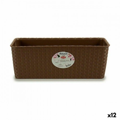 Planter Stefanplast Beige Plastic 39 x 13,5 x 15,5 cm (12 Units) image 1