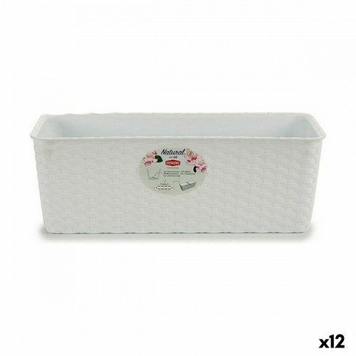 Planter Stefanplast White Plastic 39 x 13,5 x 15 cm (12 Units) image 1